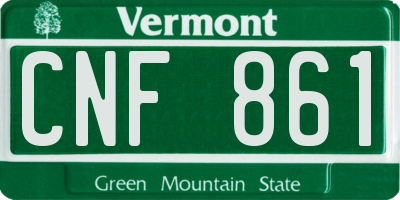 VT license plate CNF861