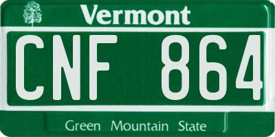 VT license plate CNF864