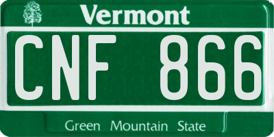VT license plate CNF866