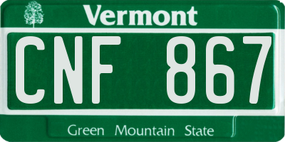VT license plate CNF867