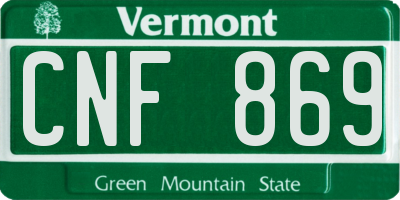 VT license plate CNF869