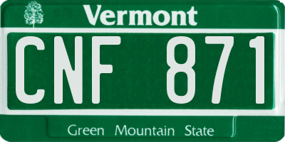 VT license plate CNF871