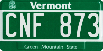 VT license plate CNF873