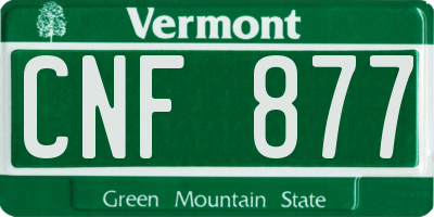 VT license plate CNF877