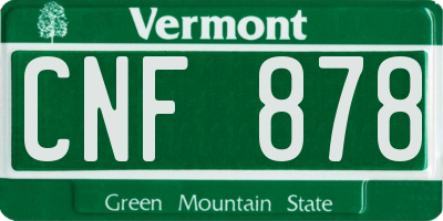 VT license plate CNF878