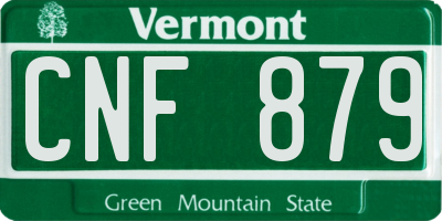 VT license plate CNF879