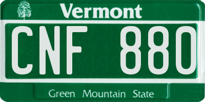 VT license plate CNF880