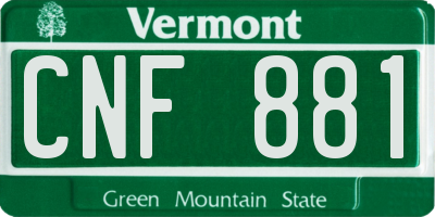 VT license plate CNF881