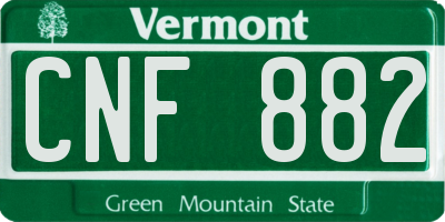 VT license plate CNF882