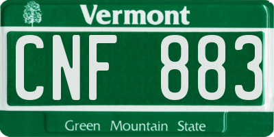 VT license plate CNF883