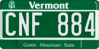 VT license plate CNF884