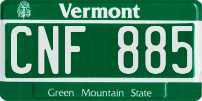 VT license plate CNF885
