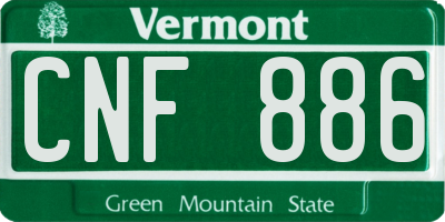 VT license plate CNF886