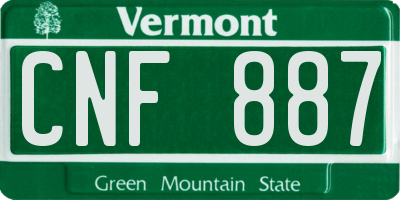VT license plate CNF887