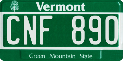 VT license plate CNF890