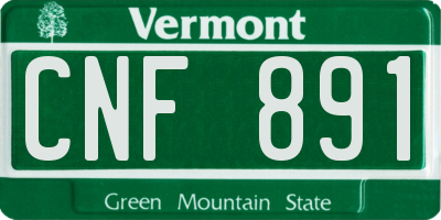 VT license plate CNF891