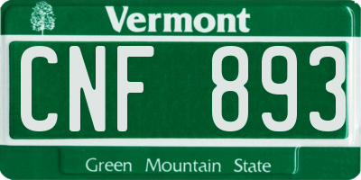 VT license plate CNF893