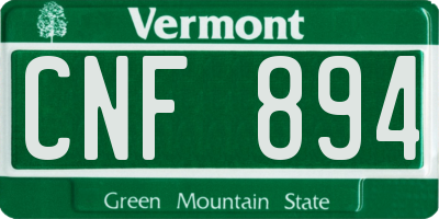 VT license plate CNF894