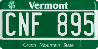 VT license plate CNF895