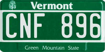 VT license plate CNF896