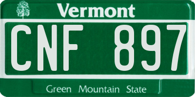 VT license plate CNF897