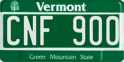 VT license plate CNF900