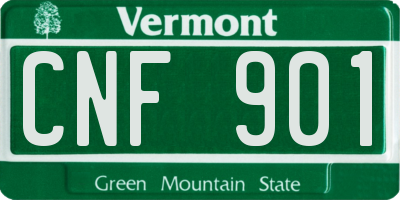 VT license plate CNF901