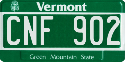 VT license plate CNF902
