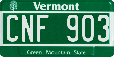 VT license plate CNF903