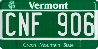 VT license plate CNF906