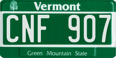 VT license plate CNF907