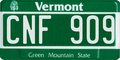 VT license plate CNF909