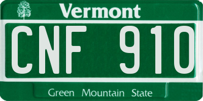 VT license plate CNF910
