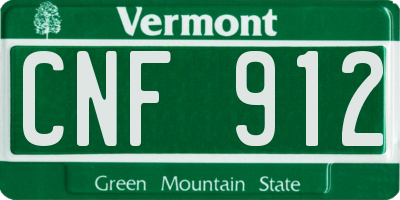 VT license plate CNF912