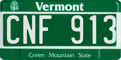 VT license plate CNF913