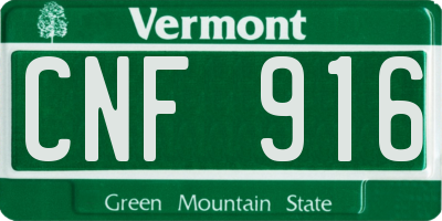 VT license plate CNF916