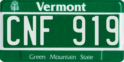 VT license plate CNF919