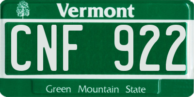 VT license plate CNF922