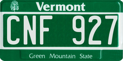 VT license plate CNF927