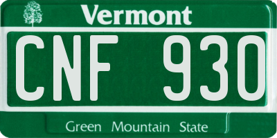 VT license plate CNF930