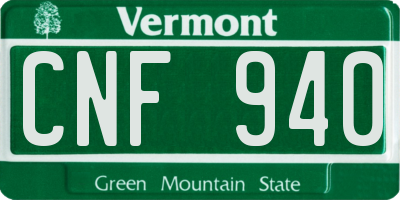 VT license plate CNF940