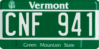 VT license plate CNF941