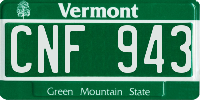 VT license plate CNF943