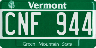 VT license plate CNF944