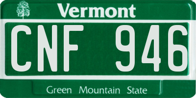 VT license plate CNF946