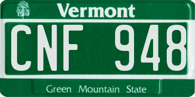VT license plate CNF948