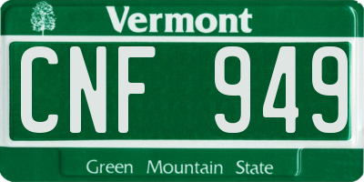 VT license plate CNF949