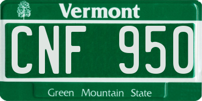VT license plate CNF950