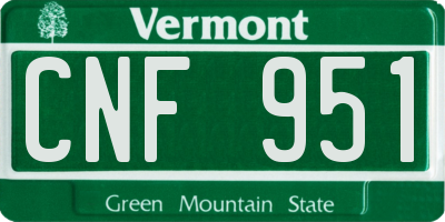 VT license plate CNF951