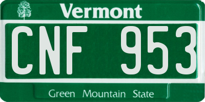 VT license plate CNF953